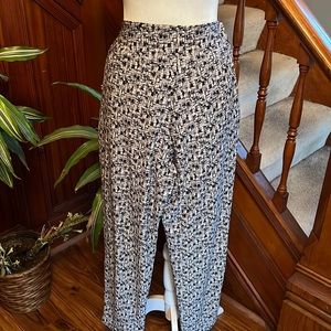 French Laundry Black and White Hatch Graphic Pants Sz L